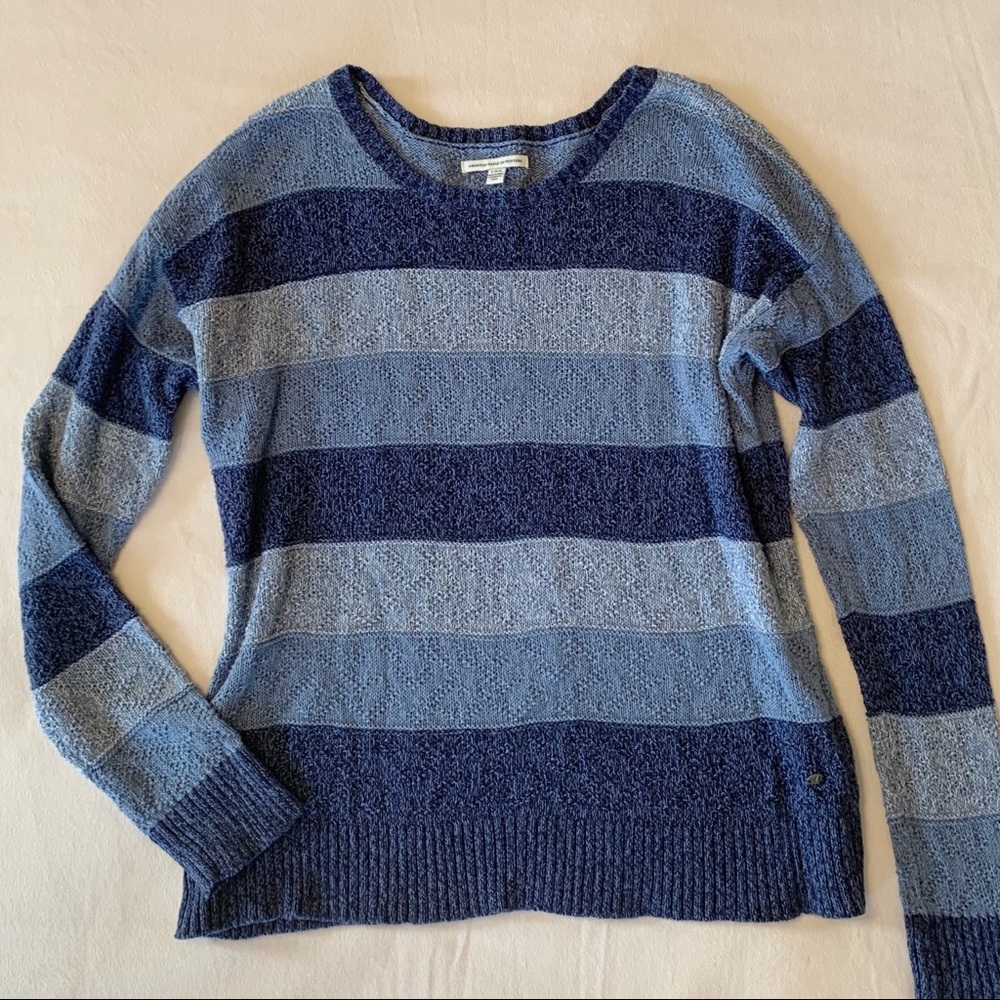 AE blue striped knit sweater